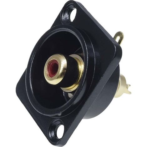 Prise RCA RS PRO Femelle, Montage panneau Droit, Contacts plaqués Or ( Prix pour 1 )