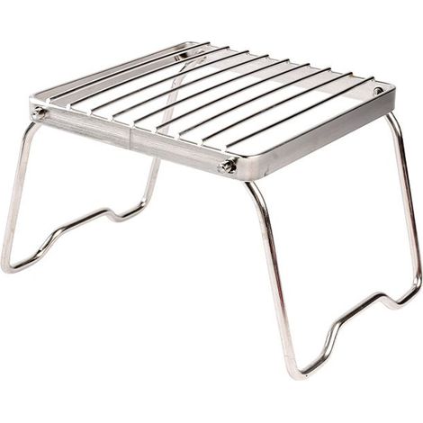 Grille pour Feu de Camp, Grille BBQ Transportable, Grille Format Pliante 17CM, Idéal pour un Petit Barbecue Sauvage, Parfaite pour Être Transportée N'importe Où, Pour Le Bivouac Faire un BBQ (1/4)