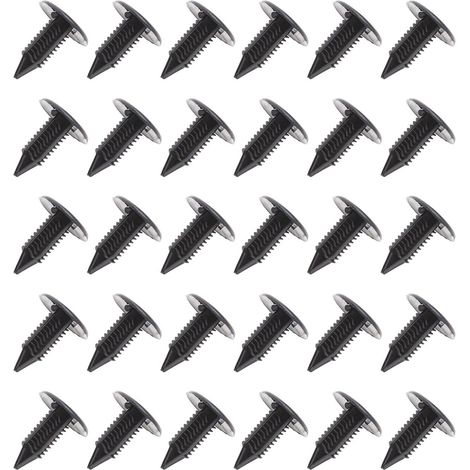 30pcs Garniture de Porte Voiture Rivets Pare-Chocs Vis de Clip 18mm Tête Trou 6mm Fixation de Pression (1/5)