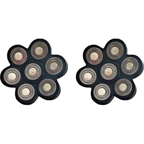 têtes de rechange pour rasoir électrique 7D (7 lames au total, tête pour crâne rasé, tête de rasoir électrique pour barbe, finition canon de fusil) (1/5)