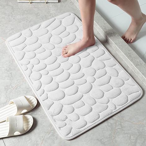 Tapis De Bain - En Fibre De Polyester - Absorbant Et Anti-dérapant - Pour Salle De Bain Cuisine Chambre Salon Entrée - 60 X 90 Cm - 1 Pièce (1/3)