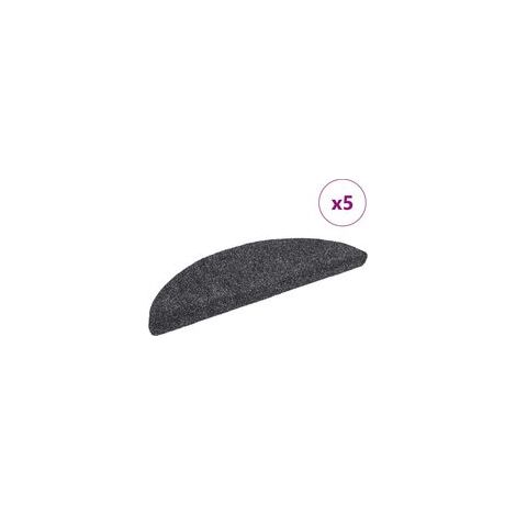 Selbstklebende Treppenstufen, 5er-Set, 56 x 17 x 3 cm, dunkelgrau, halbkreisförmig - Crezuo (1/4)