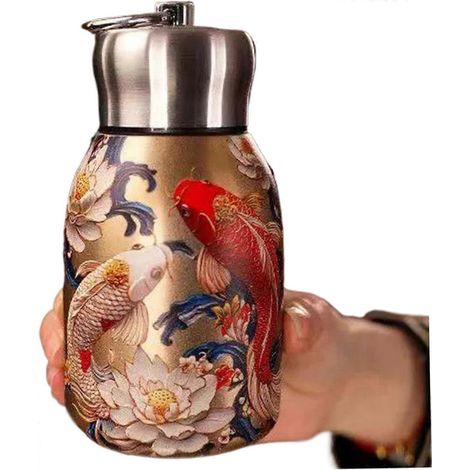 Bouteille isotherme 300 ml en acier inoxydable portable étanche avec poignée adaptée aux voyages aux enfants et aux couples (1/5)