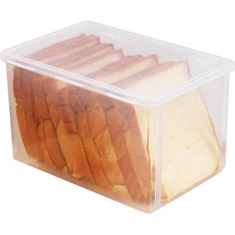 Récipients Hermétiques de Stockage de Pain Boîte à Pain en Plastique Réutilisable Gâteau à Pain Distributeur de Pain Transparent Bac à Pain Le Plus Frais (1/4)
