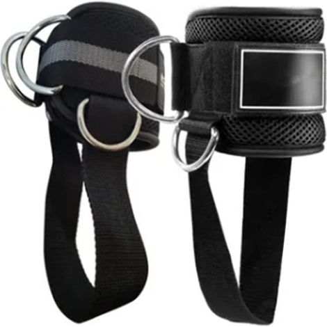 1 paire de sangles cheville pour machine à câble fitness, manchettes cheville à boucle auto-agrippante avec anneaux en D renforcés pour entraînement des jambes, fessiers et hanches (1/5)