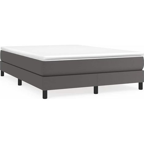 Maison Exclusive - Boxspringbettgestell Grau 140x200 cm Kunstlede (1/5)