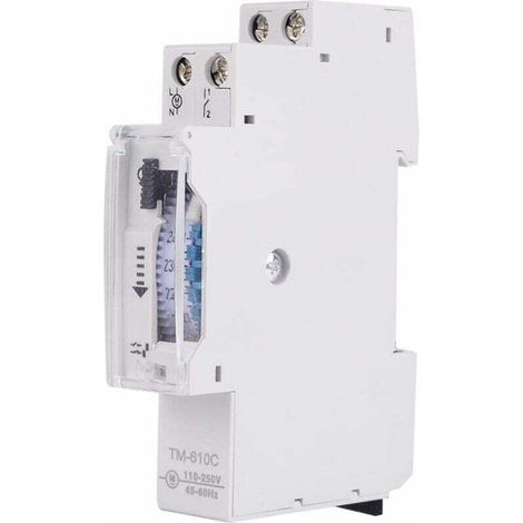 Interrupteur Horaire de Rail Interrupteur de Commande de Synchronisation de Rail DIN Intelligent Relais de Minuterie TM610C 220V pour Réverbère (1/4)