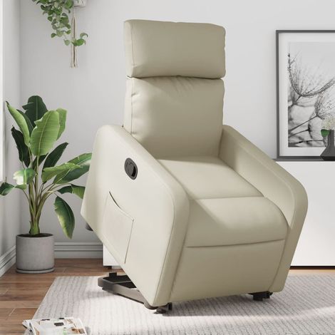 Fauteuil inclinable-Chaise de relaxation-Fauteuil Relax Crème Similicuir 421479 (1/5)