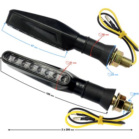 Intermitentes universales MRT-099, LED (9 diodos), negros, (homologación E) (1/4)