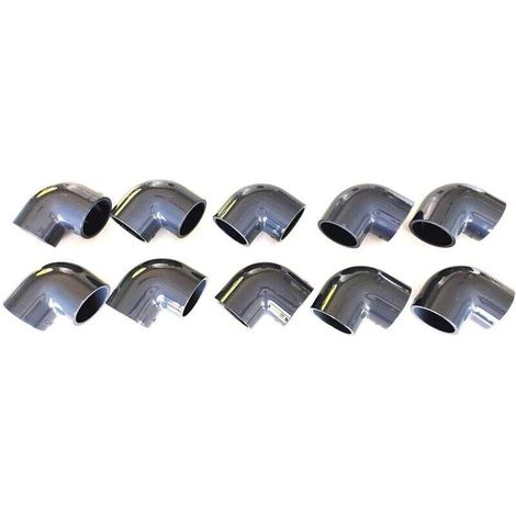 Lot de 10 Coudes 90° 50mm PVC Pression Piscine et arrosage 5cm 50mm-DOU