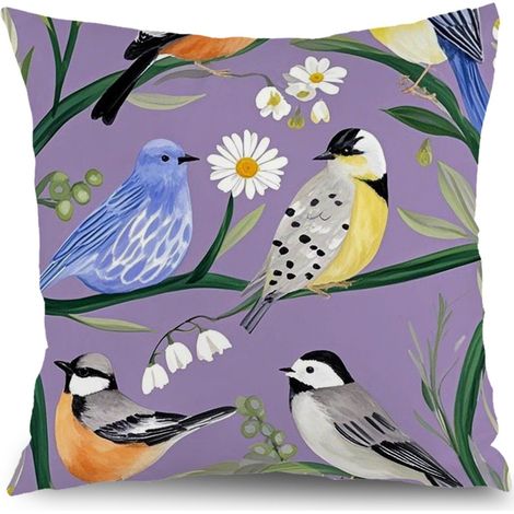 Taie d'oreiller fleurs été, décoration maison intérieure,40×40cm (1/5)