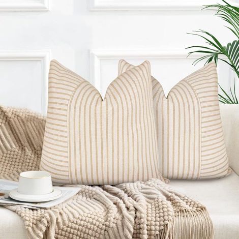 Lot De 2 Housse Coussin 50 X 50 Housse De Coussin Coton Coton Coussin Canape Rayures Coussin Déco Bohème Coussin Canape Déco Pour Canapé Salon Chambre Coussins D'extérieur 50 X 50 Bleu