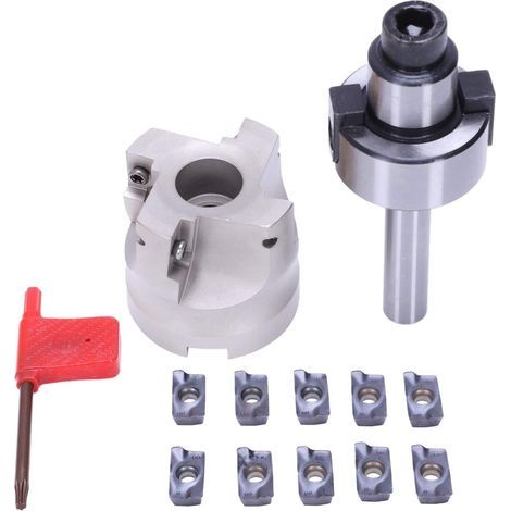 AC12 FMB22 + 400R Fraise à angle droit 50 mm + 10 pièces pièces en métal dur APMT1604 avec clé pour outils de fraisage (1/5)