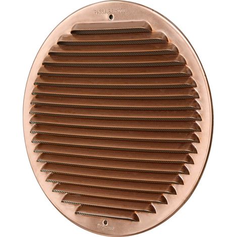 La Ventilazione GRAT200R Griglia di ventilazione tonda in rame con rete antinsetti,da sovrapporre. Diametro 230 mm. (1/5)