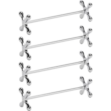 4 baguettes en métal avec support stable et antidérapant, multifonctionnelles, en acier inoxydable, idéales pour les cuillères, les fourchettes et les couteaux. (1/5)