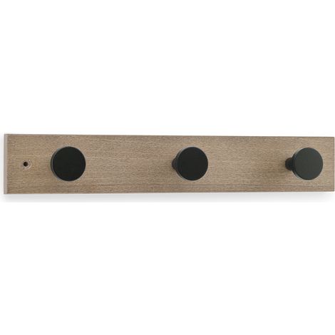 Colgador de madera - 3  pomos - Roble