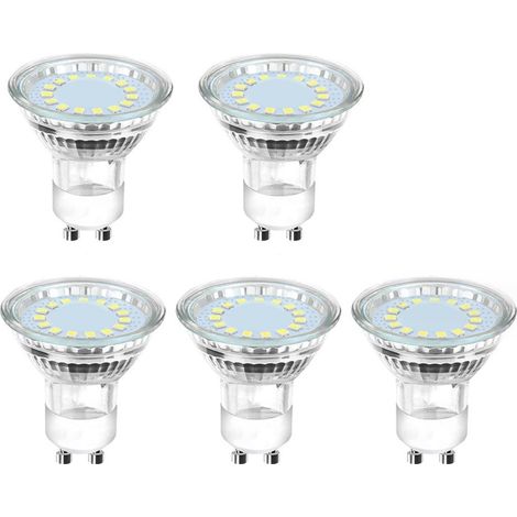 Ampoule LED GU10, 4 W, 450 lm, blanc froid 6 500 K, faisceau large 120°, ampoule spot LED, paquet de 5 (1/3)