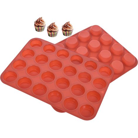 Silikon-Backform für Mini-Muffins und Cupcakes, 24 Mulden (1/4)