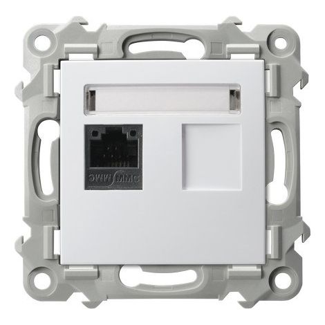 Connettore singolo per computer, cat. 5e MMC - bianco, zaffiro