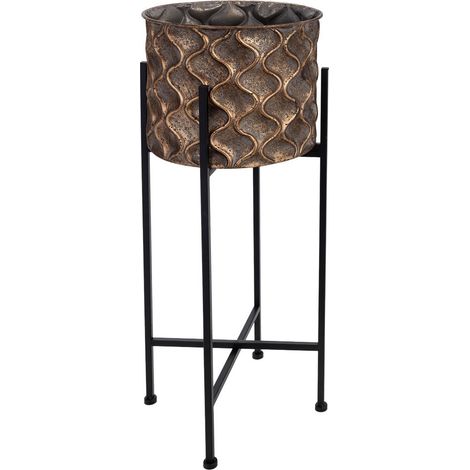 Macetero de metal dorado 29x29x71h cm