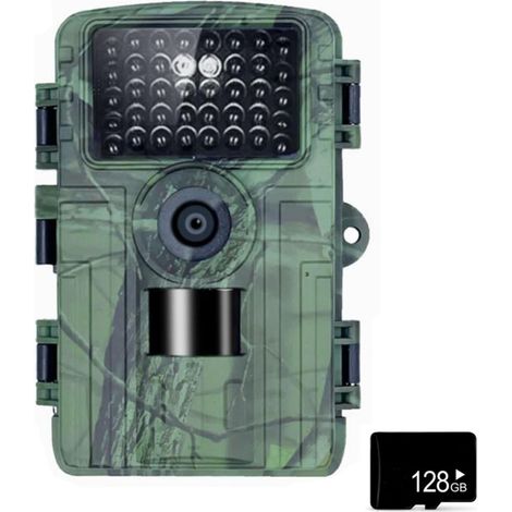 Caméra Faune Sauvage Caméra de Chasse WiFi Caméras Vie Sauvage Pièges Photo Forêt Photo Suivi vidéo Surveillance Fiable Précise(Camera with 128G) (1/5)
