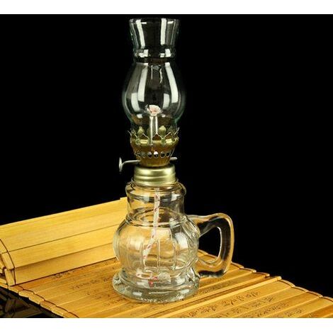 Lampe À Pétrole - Verre Soufflé Vintage 18cm - Éclairage D'appoint Décoration Intérieure - 1 Pièce (1/5)
