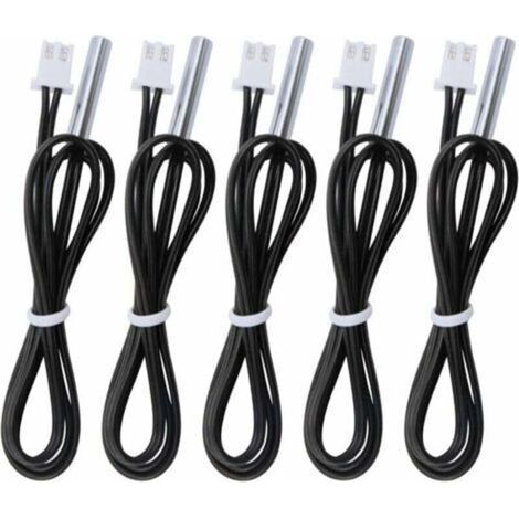 5-teiliges 10k B3950 Temperaturfühler-Set, Temperatursensor -25 bis 125 °C, 0,5 m (1,64 Fuß) empfindlicher NTC-Temperaturfühler aus Edelstahl (1/5)