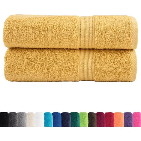 Toallas de baño SOLUND 2 uds dorado 100x150 cm 600 gsm vidaXL