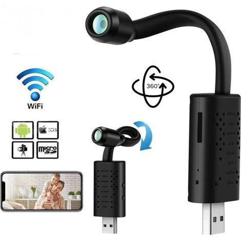 Kabellose WLAN-Spionagekamera, Mini-Überwachungskamera, Baby-Sicherheitskamera, Videorekorder für den Innen- und Außenbereich (1/5)