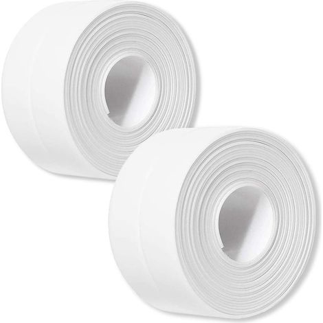 2 Stück – PVC – selbstklebendes Dichtungsband – Dichtungsstreifen – Hygienestreifen – Streifenband – Auslaufschutzband – wasserdichtes Band – Anti-Schimmel-Band – 3,2 (1/5)