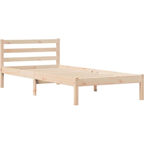 vidaXL Struttura per Letto Marrone 220 x 80 cm Legno di pino massello (1/5)