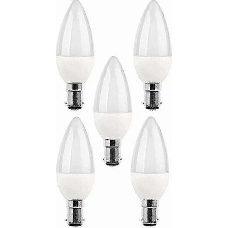 Lot de 5 ampoules LED B15 5W 220V 270 lumens 3000K avec culot à baïonnette et classe énergétique A+. (1/4)