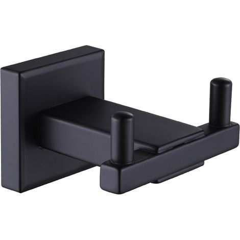 [NUNCA USADO]Perchero de pared con gancho para toallas, color negro, de acero inoxidable, para cocina. (1/4)