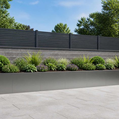 vidaXL Retaining Wall 4 pcs 60 x 12 x 40 cm Galvanised Steel Silver (1/5)