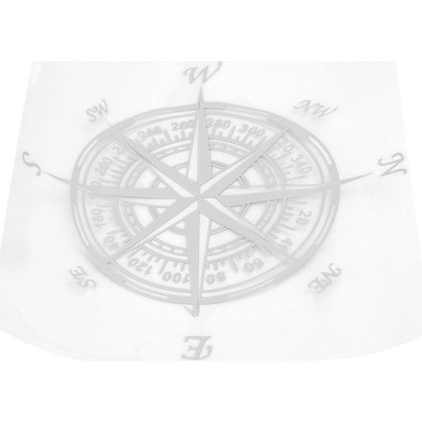 Autocollant boussole pour voiture, imperméable, découpable, en PVC, 20 x 20 cm, pour décoration automobile universelle, blanc (1/5)