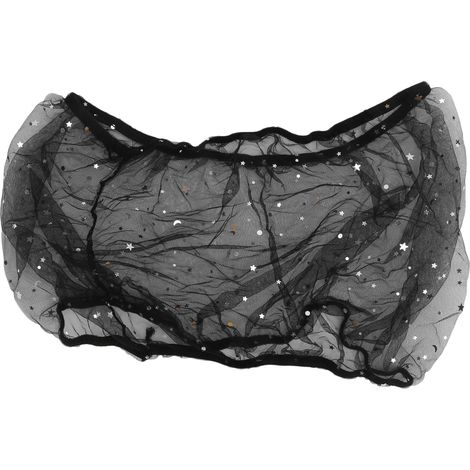 Housse de protection imperméable pour oiseaux, en maille, décor étoiles et lune, noire (1/5)