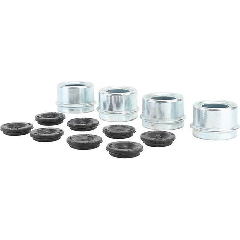 Jeu de 4 cache-poussière pour roulements de moyeu de remorque, cache-poussière d'essieu de remorque, cache-moyeux de roue, couvercles de graisse avec 8 bandes anti-friction