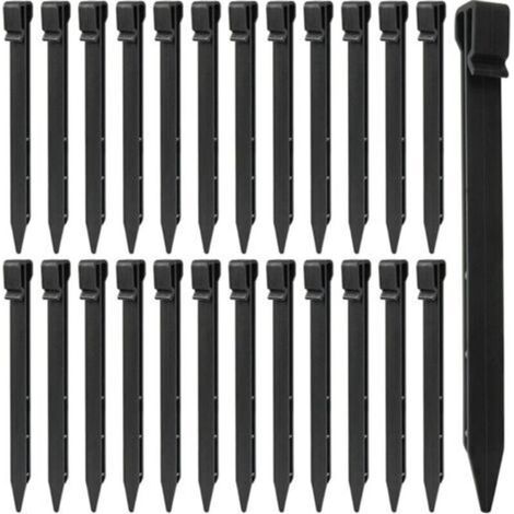 Pr Piquets d'ancrage pour Bordure de Paysage 25 pièces , Piquets de Sol en Plastique , piquets de tente robustes , pointes d'ancrage pour tentes , planche , terrasse , bordure , jardin de pelouse , ex (1/4)