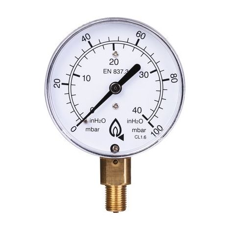 Manomètre gaz radial - 0 à 100 mbar
