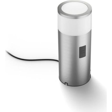 Philips Hue Calla Borne à Basse Tension Bas (Acier Inoxydable) Lumière blanche et colorée - Extension, Sauf Câble d’Alimentation - White and Color Ambiance (1/5)