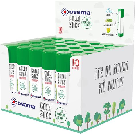 Colle Forte Stick Extra Adhésive, 30 Bâtons, 10 gr - Set Colles Naturel sans Solvants pour Papeterie Bureau et Fourniture Scolaire - Résistante et sans Grumeaux sur Papier, Sûre pour Enfants (1/5)