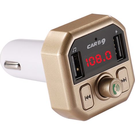 Autoradio MP3 Bluetooth neuf, lecteur ABS, format allume-cigare, B9 - Or (1/2)