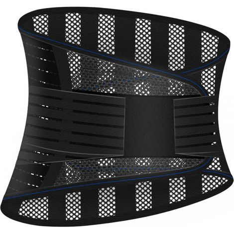 Ceinture de soutien lombaire avec deux sangles réglables, maille respirante, accessoire de sport (1/5)