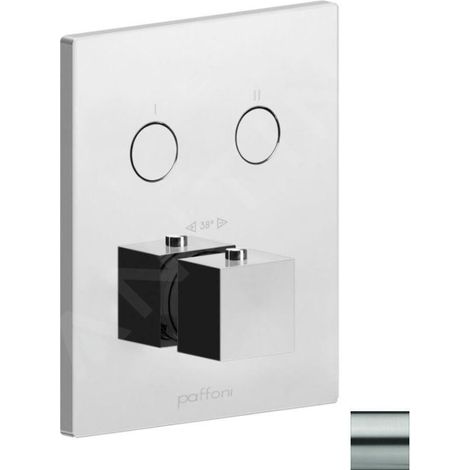 Paffoni Compact Box - Mitigeur thermostatique encastré, pour 2 sorties, inox CPT518ST (1/3)