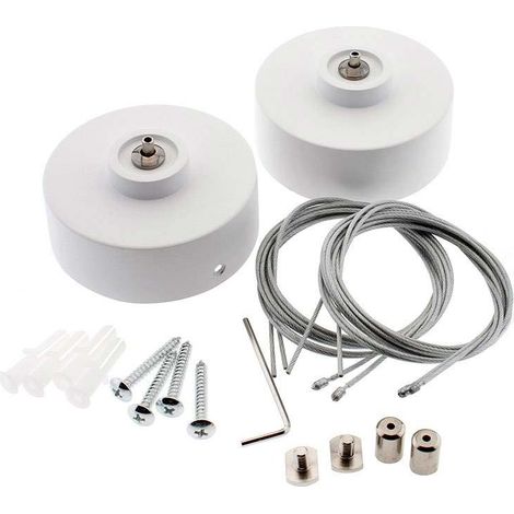 Kit doble suspensión redondo blanco, Ø75mm (1/4)