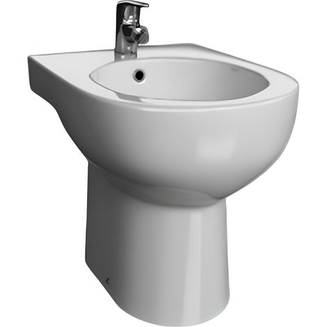 Stand-Bidet aus glänzend weißer Keramik – Claris