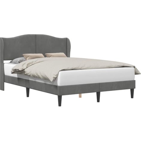 Estructura de cama Gris oscuro 120 x 190 cm Terciopelo vidaXL (1/5)