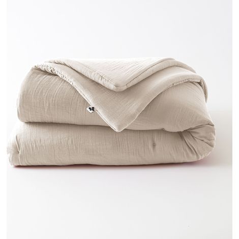 Édredon 180 x 240 cm - Double Gaze de Coton 125 gr/m² - Uni Gaïa Pampa
