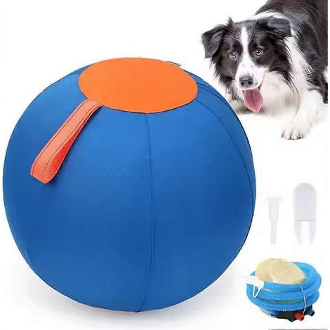 Balle géante pour chien, balle de berger géante pour chiens, grande balle gonflable durable pour l'exercice en extérieur et la stimulation mentale, jouet interactif pour bordure (1/5)