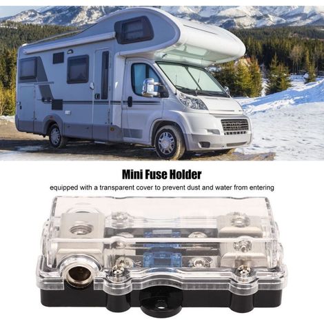 Porte-fusible ANL haute performance pour voiture bateau camping-car – Boîtier de distribution avec fusibles 3 entrées 4GA / 2 sorties 8GA, 60A, protection contre les surintensités (1/5)